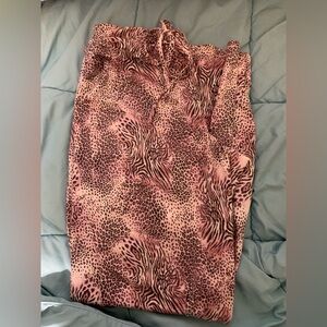 SKIMS Pink Animal Print Pajama Pants